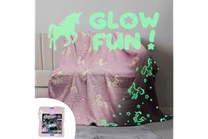 HOME KOKO LOOK Plaid Magica Coperta Che si Illumina al Buio 130x150cm Coperta Pile Plaid Fluorescenti Plaid Illuminante Coperta Bambino Natale Coperta Morbida Luminosa Regalo Bambino Bambina -Unicorno