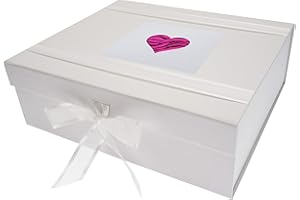 WHITE COTTON CARDS Alphabetics Cœur Rose Boîte Souvenir, Multicolore, Grande