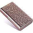 agnirame Retro Metal Cigarette Case Box -Double Sided Spring Clip Open Pocket Holder for 14 100s Cigarettes, Credit Card Holder Protective Security Wallet for Men and Women (Rose Gold)