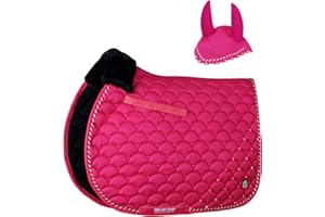 GALLOP SHOP Numnah Jewel Umbrella Style Saddle Pad / Horse Cloth (Hot Pink, Cob/Pony)
