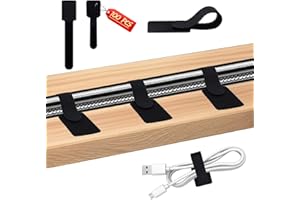 MOBUMEIA 100 Piezas Organizador Cables, 30 Grande 70 Pequeño Recoge Cables para debajo del escritorio, Cable Management Autoadhesivas para ordenar cables, organizador de cables para TV, PC, portátil, Negro