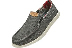 rismart Mocassini Slip-on da Uomo Casuale Tela Antiscivolo Comodo Scarpe da Passeggio