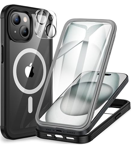 ESTH® Custodia per Xiaomi Redmi 12 4G/Redmi 12 5G con Supporto [Compatibile con Supporto Magnetico per Auto] Cover Paraurti PC + TPU, Nero