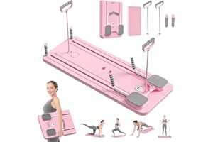 PQXJIOAE Pilates Board Pilates Reformer Machine, Multi-Purpose Foldable Home Pilates Kit for Women, Reformer Pilates Machine for Core/Back/Arm/Leg Full Body Workouts