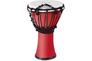 XDrum Primero Junior 31 cm PVC Djembe - Plastic Body with Traditional Tuning System - Compact and Lightweight, Ideal for Children and Beginners - Red