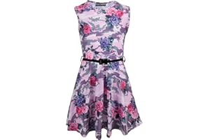 A2Z 4 Kids Girls Skater Dress Kids Camo Floral Summer Party Dresses New Age 7 8 9 10 11 12 13 Years