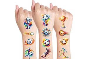 Qpout 10 Fogli di Tatuaggi Temporanei di Calcio per Bambini, Tatuaggi Falsi e Adesivi di Calcio per Ragazzi e Ragazze