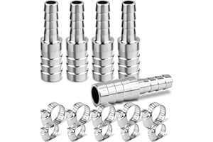 ERGAOBOY 5 pièces d'adaptateur en acier inoxydable 304 pour tuyau réducteur 19MM à 10MM, raccord union pour tuyau réducteur, raccord union pour tuyau réducteur pour refroidisseur d'eau et d'air
