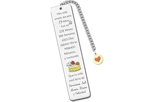 HZBLAZ 19 Años Cumpleaños Marcadores Amor Recordatorio Marcapáginas Hermana Amigo Recuerdo Amiga Mujeres Hombres Nacimiento Pastel Regalos Hijo Hija Que Tu Vida Esté Llena De Sonrisas Sol Amor Risa Felicidad