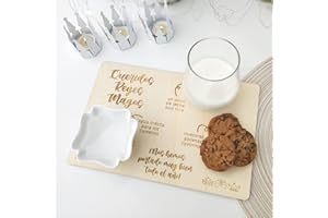 nagu® ES- Bandeja Reyes Magos - Decoración de Madera Sostenible, Espacio para Leche y Galletas Agua para Camellos, Diseño Único y Exclusivo, Tamaño Aumentado 22x31.5 cm