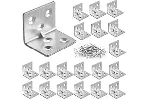 GothicBride 20 pezzi Staffe Angolari 30x30x38 mm Staffa Angolare 90 Gradi, Squadrette Angolari per Tavoli, Sedie, Mobili in Legno