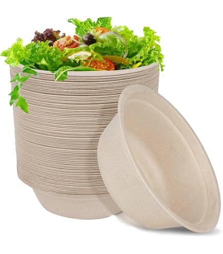 50x VEPATIM Salatschalen Braun 150 Mm – PE-beschichtet, 500 Ml, Lebensmittelecht, Max. 50°C