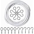 ASIWUJING Curtain Wire 4 Metres Net Curtain Wire Cord Cable with 10 Hooks and 10 Eyes…