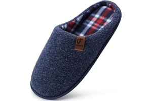 COFACE Chaussons Homme Hiver Chaud en Mousse à Mémoire Pantoufles en Feutre Pour Intérieur/Extérieur de Forme Chaussures Enavec Semelle Antidérapante en Caoutchouc Taille 40-49