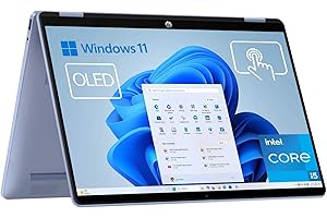 HP OmniBook 5 Flip - Ordenador portátil Convertible de 14" OLED 2K táctil (Intel Core i5-1334U, 16GB RAM, 512GB SSD, Intel Iris Xe Graphics, Windows 11) Azul - Teclado QWERTY Español
