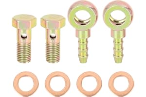 ‎X AUTOHAUX X AUTOHAUX 2 Sätze 8mm Banjo Schlauch Barb Bolzen Bolt Unterlegscheibe Metall für Motorrad Auto