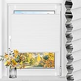 TFSKY Wabenplissee Plissee ohne Bohren Verdunkelung Klemmfix Zweifarbigz Weiß-Weiß B50 x H130 cm Plissees Thermo Doppelplisse