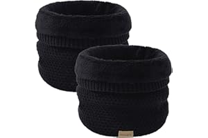 HYUET Winter Schlauchschal Loop Schal Rundschal Dick Fleece Halswärmer Gefüttert Weichem Thermo Halsschlauch Halstuch Schlauch Nackenwärmer Herren Damen Winter zum Sport Ski Herren Damen