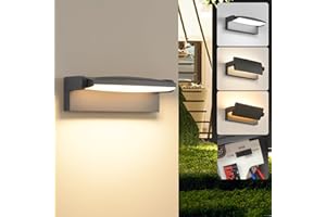 ‎SANSHI SANSHI Außenlampe 30W,Wandleuchte Innen Außen 3000K/4000K/6500K,wasserdichte IP65 aussenlampe Wand,Wandlampe mit 350° Schwenkbar LED Panel,Außenwandleuchte Aussenleuchte für Garten Terrasse,Dunkelgrau