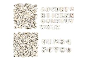 RUMGUG 200 Pezzi Lettere in Legno e Numeri in Legno, 15mm Alfabeto Lettere Maiuscole di Legno A-Z Piccole Numeri Legno 0-9, per Artigianato Esposizioni di Decorazione di Nozze DIY Dipingere Scrapbooking