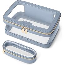Soimeat Transparente Make-up-Tasche – Mit Pinseltasche | Aus PVC & Leder | Wasserdicht & Leicht | Ideal Für Reisen & Organisation