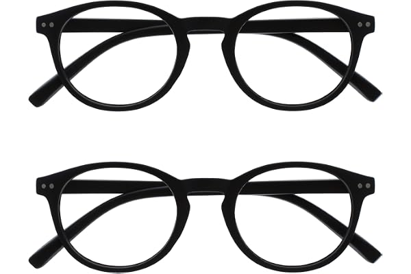 Opulize Zen Pack 2 Lunettes De Lecture Lisse Noir Mat Petit Hommes Femmes RR24-1 +1,50