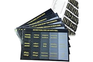 SHENGQIU 5Pcs Bible Tabs,Bible Journaling Supplies,Large Print Laminated Bible Stickers,Bible Index Tabs,Bible Study Accessories for Old and New Testament,Bible Divider Tabs,Bible Tabs Index Stickers,Black