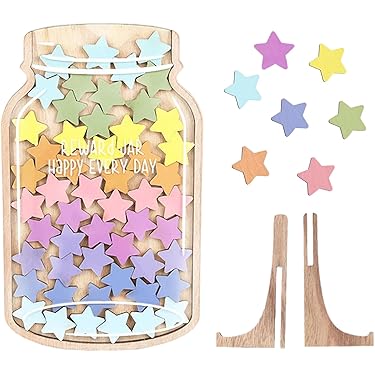 Belohnungsglas Für Kinder Mit 25 Sternen | Magnetisches Verhaltenssystem 18x18cm | Für Zuhause & Schule