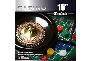 Da Vinci 16-Inch Roulette Wheel Game Set with 120 chips, Felt Layout, and Rake