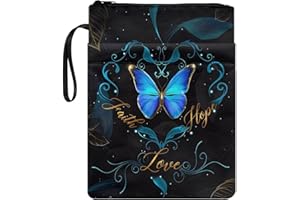 ZIATUBLES Blue Butterfly Print Book Sleeve for Book Lovers, Carrier Book Sox Book Covers for Paperbacks, Washable Book Sleeves with Zipper, 11.4 Inch X 8.7 Inch Book Protector