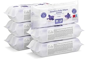 by Amazon 336 Lingettes pour bébé à peau sensible, 6 paquets de 56 (Anciennement une marque Mama Bear, même produit)