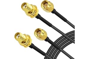 Superbat Cable Alargador Antena WiFi SMA 2m RG174 Cable Extensión Macho a Hembra 50 Ohm para Router 4G LTE Antena GPS 4G 5G Módem Gateway Tarjeta Red PCIe RTL-SDR USB Dispositivos FPV (2 Piezas)