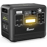 FOSSiBOT F2400 2048Wh/640000mAh Tragbare Powerstation, Solar Generator LiFePO4, 3x230V AC Outputs 2400W (4800W Peak), Portabl