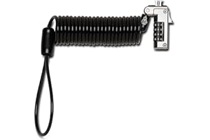 Kensington - Verrou de Sécurité à Combinaison NanoSaver pour Encoche Nano, Câble à Spirales Portable en Acier au Carbone, Cadenas Pivotant pour Ordinateurs Portables & Appareils (K60627WW)