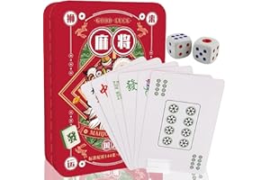 SINGHAO Mah/jong Card Game Set,Chinese Playing Mah/jong Set,Chinese Traditional Mahj/ong Playing Cards,Traditional Board Game for Family Party,Interesting and Stress-Relieving,Suitable for Friends to Have Fun