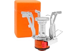 AMJKEJI Mini Fornello da Campeggio, Fornellino a Gas da Campeggio 3000W Pieghevole Fornello a Gas, Portatile Fornelletto da Campingaz per Esterno Cucinare, Escursionismo, Viaggi, Pesca, Picnic