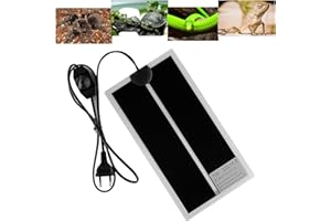 Tapetes Térmicos para Terrarios, FIPASEN Manta Calefactora para Reptiles con Temperatura Ajustable para Tortuga, Serpientes, Lagartos, Geckos, Arañas - Almohadilla Térmica para Reptiles (7W:28x15CM)