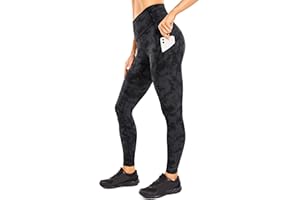 CRZ YOGA Damskie Termalne Fleece Podszewane Legginsy Wysokiej talii Ciepłe Zimowe Spodnie Jogi z kieszeniami do 28 Inches