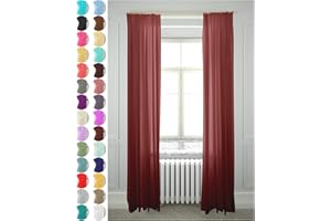 Megachest gathering tape voile curtain(burgandy W 56" x L 90" (2 Panels)