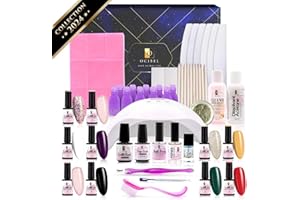 Ocibel France - COLLECTION 2024 - Coffret Kit XL Vernis Semi-Permanent Lollilac Lampe 48W UV/LED avec 10 VSP + de 30 produits - pour Manucure, Faux Ongles et Nail Art