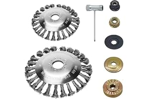 Durimi 6 + 8 Zoll Stahldraht Rotary Brush Cutter Trimmer Head Weed Blade Cutter mit Universal-Adapter-Kits, passend für Straight Shaft Trimmer für St*HL, Gartenlawnmower, Moss Grass Rust Removal etc.