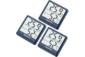 hoyiours termometr wewnętrzny z higrometrem LCD, cyfrowy mini termometr pokojowy, 3 sztuki, termometr pokojowy, miernik temperatury i wilgotności powietrza, do domu, biura, sypialni, pokoju