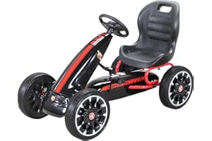 Actionbikes Motors GoKart Abarth FS595 | Lizenziert - Kettcar - Go Kart - Kinderauto mit Handbremse - Go Cart - Kinder GoKart - Tretauto - Kart - Kinderfahrzeug - Auto für Kinder ab 3 Jahre (Schwarz)