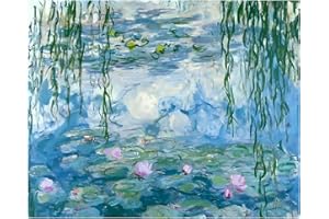 Miquans Art Peinture Par Numéros Pour Adulte, DIY Peinture Acrylique Pour Adultes Enfants Débutants Facile Sur Toile (40×50 cm) étang de lotusavec peintures et Pinceaux,Paysage