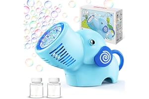P PANACARE PANACARE Machine à Bulles Éléphant, Jouet à Bulles Enfants 5000+ Bulles/Min avec Batterie et Solution à Bulles pour Mariage/Anniversaire/Fête (Blue)