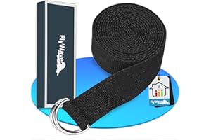 FlyWave Cinghia Yoga in Cotone 100%, Cintura Yoga con Fibbia in Metallo, Cinghie Yoga per Stretching e Flessibilità, Cinta Yoga per Principianti e Avanzati, 180 CM