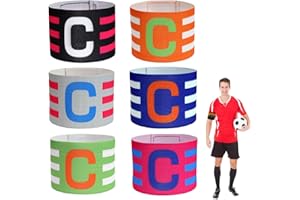SHIRENE Brazalete de Capitán de Fútbol,6 Piezas Multicolor Ajustable Muñequera Elástica Estándar C Banda Elástica para Jugar al Fútbol para Adultos y Jóvenes,Banda Elástica Deportiva para Fútbol,Hockey