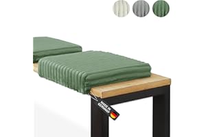 ‎LYCCE Lycce Bankauflage Deluxe Klemmkissen 1 Leiste, extra Polsterung, Sitzkissen aus super breitem Cordstoff grün, Banktiefe ab 35 cm