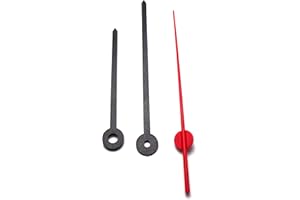 KLUG-VERSAND 1 Pair Baton Hands and Second Hands for Junghans W838 and W817, Plastic, Black, Length 94 mm
