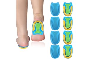 HSUPEZ 4 pary wkładek na ostrogi piętowe, poduszki żelowe, wkładki do pięty i ortopedyczne wkładki żelowe, wkładki żelowe do łagodzenia zapalenia powięzi podeszwowej, ostrogi piętowej i bólu Achillesa